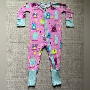 Little Sleepies Monster Mayhem Bamboo Zippy Pajamas (3-6 months)